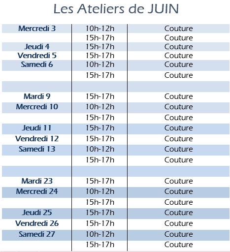 dates ateliers couture granville juin 2026